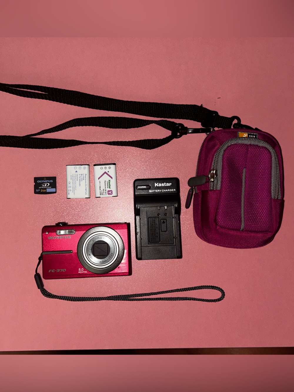 Olympus FE-370 Fuchsia Pink Y2K Digital Camera Tested + Accessories